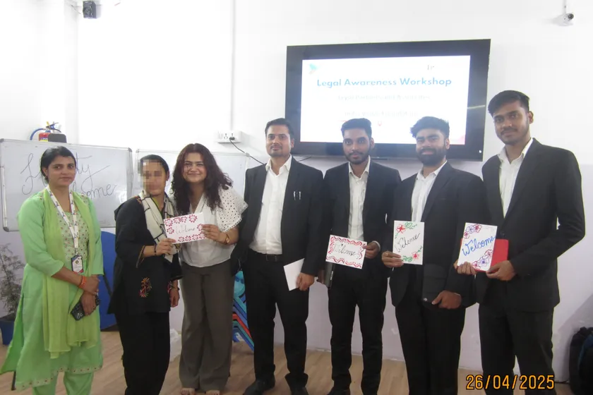 Founding partner Neeraj Kumar Garg leading a legal awareness workshop in Bawana