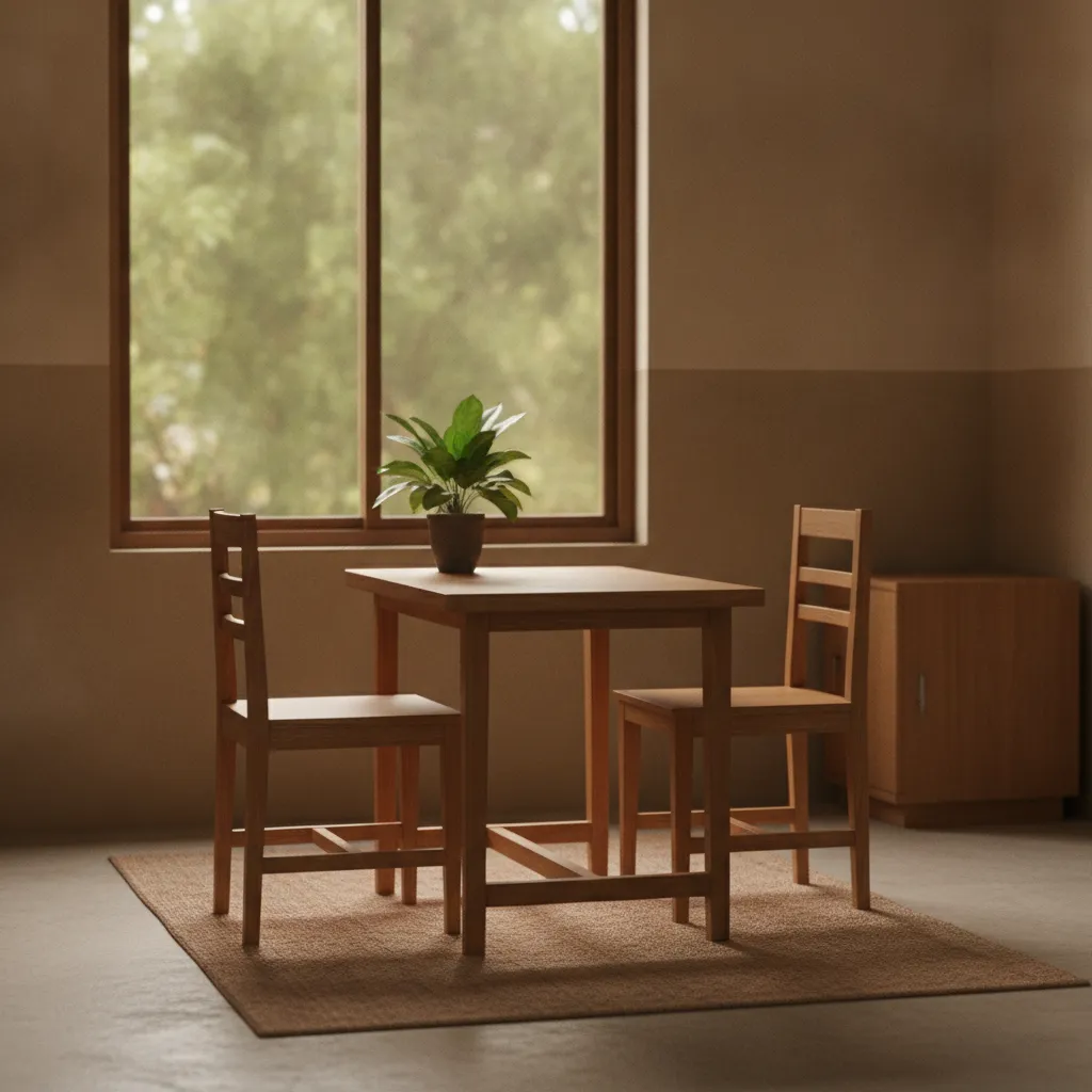 A quiet consulting room with family-law statute volumes and warm afternoon light, Delhi